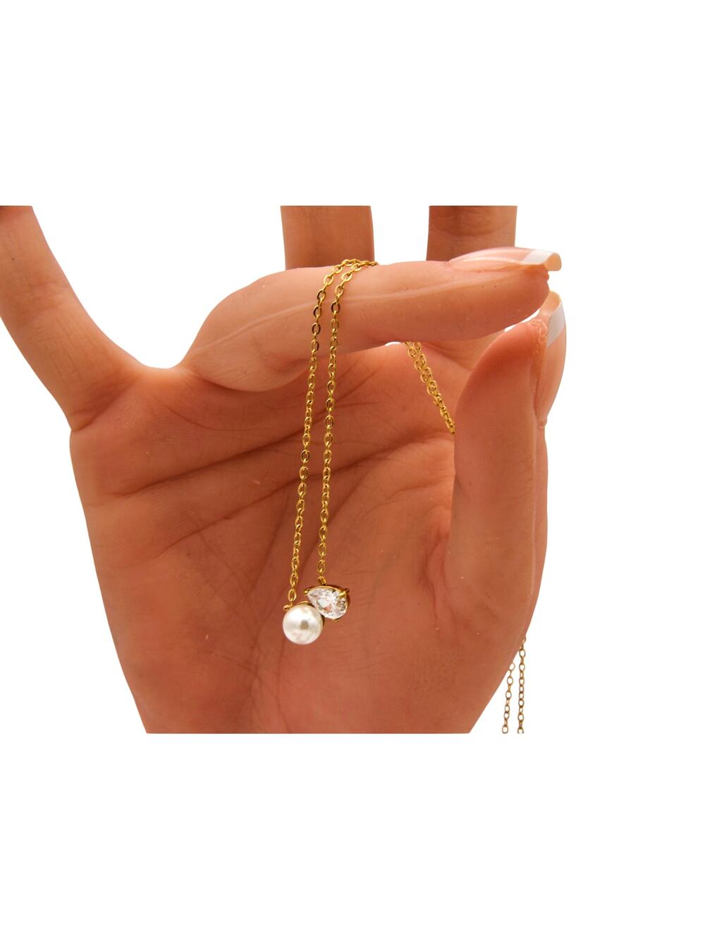 Pearl & Crystal Pendant Necklace